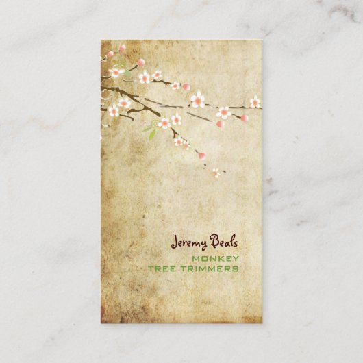 PixDezines  PINK CHERRY BLOSSOMS/SAKURA ♥ ♥ Visitekaartje (Voorkant)