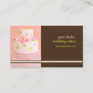 PixDezines Pink+Chocolate bruiloft Visitekaartje