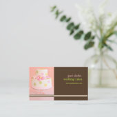 PixDezines Pink+Chocolate bruiloft Visitekaartje (Staand voorkant)