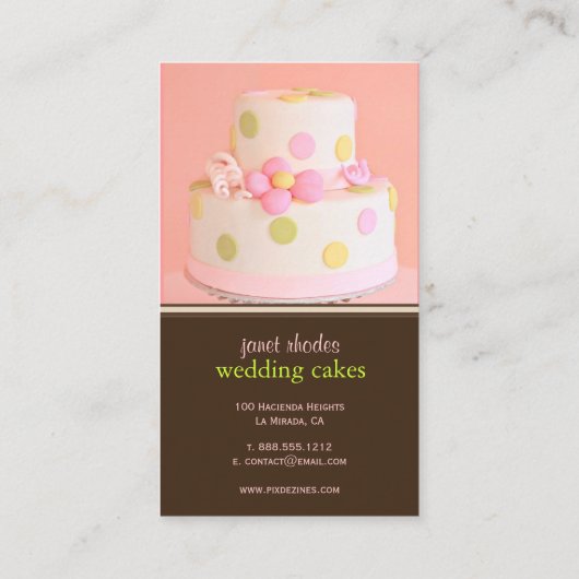 PixDezines Pink+Chocolate bruiloft Visitekaartje (Achterkant)