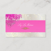 PixDezines PINK CRYSTAL CHANDELIER+CUPCAKE SWIRLS Visitekaartje (Achterkant)