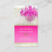 PixDezines PINK CRYSTAL CHANDELIER+CUPCAKE SWIRLS Visitekaartje (Voorkant)