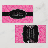 PixDezines Pink Désirée Damask/DIY color Visitekaartje (Voorkant / Achterkant)
