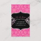 PixDezines Pink Désirée Damask/DIY color Visitekaartje (Achterkant)