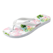 PixDezines PINK FLAMINGOS, TROPISCHE THEMA Teenslippers (Schuin)
