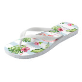 PixDezines PINK FLAMINGOS, TROPISCHE THEMA Teenslippers (Schuin)