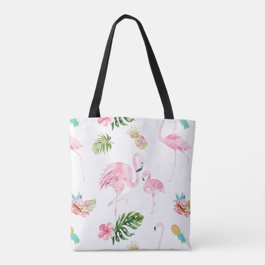 PIXDEZINES PINK FLAMINGOS VOOR BABY TOTE BAG (Achterkant)