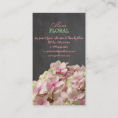 PixDezines pink hydrangeas, bloemisten/krijt Visitekaartje (Achterkant)
