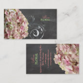 PixDezines pink hydrangeas, bloemisten/krijt Visitekaartje (Voorkant / Achterkant)