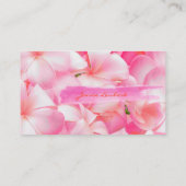 PixDezines PINK KONA PLUMERIAS Visitekaartje (Achterkant)