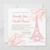 PixDezines PINK LA TOUR EIFFEL+SWIRLS Kaart (Achterkant)