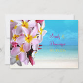 PixDezines PINK PLUMERIA LEI/BEACH WEDDING Kaart (Voorkant)