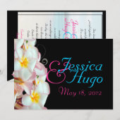 PixDezines Pink Plumeria/strand/tropische bruiloft Kaart (Voorkant / Achterkant)