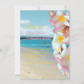PixDezines Pink Plumeria/strand/tropische bruiloft Kaart (Achterkant)