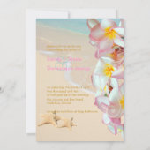 PixDezines Pink Plumeria+swirls/tropische bruiloft Kaart (Achterkant)