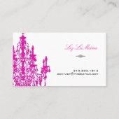 PixDezines Pink+White Chandelier/DIY achtergrond Visitekaartje (Achterkant)