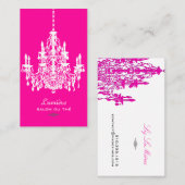 PixDezines Pink+White Chandelier/DIY achtergrond Visitekaartje (Voorkant / Achterkant)