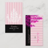 PixDezines Pink+White Chandelier/DIY achtergrond Visitekaartje (Voorkant / Achterkant)
