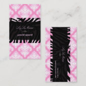 PixDezines Pink+White Olivia Damask/DIY achtergron Visitekaartje (Voorkant / Achterkant)