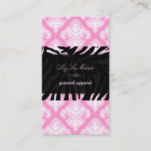 PixDezines Pink+White Olivia Damask/DIY achtergron Visitekaartje