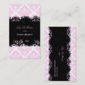 PixDezines Pink+White Olivia Damask/DIY achtergron Visitekaartje (Voorkant / Achterkant)