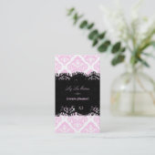 PixDezines Pink+White Olivia Damask/DIY achtergron Visitekaartje (Staand voorkant)