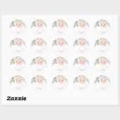 PixDezines Pink White Peonies Bedankt Ronde Sticker (Vel)