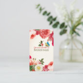 PixDezines pioenen/doe-het-zelf achtergrond Visitekaartje (Staand voorkant)