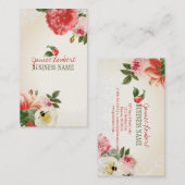 PixDezines pioenen/doe-het-zelf achtergrond Visitekaartje (Voorkant / Achterkant)