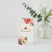 PixDezines pioenen/doe-het-zelf achtergrond Visitekaartje (Staand voorkant)