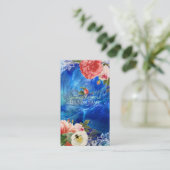 PixDezines  pioenen/faux metallic Visitekaartje (Staand voorkant)