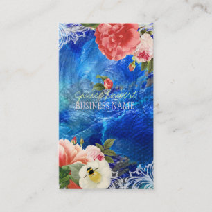 PixDezines pioenen/faux metallic Visitekaartje