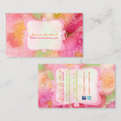 PixDezines pioenrozen boeketten/doe-het-zelf achte Visitekaartje (Voorkant / Achterkant)