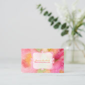 PixDezines pioenrozen boeketten/doe-het-zelf achte Visitekaartje (Staand voorkant)