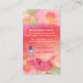 PixDezines pioenrozen boeketten/doe-het-zelf achte Visitekaartje (Achterkant)