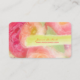 PixDezines pioenrozen boeketten/doe-het-zelf achte Visitekaartje