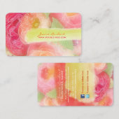 PixDezines pioenrozen boeketten/doe-het-zelf achte Visitekaartje (Voorkant / Achterkant)