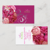 PixDezines Pioenschappen/Hydrangeas/DIY achtergron Visitekaartje (Voorkant / Achterkant)