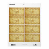 PixDezines pique damask+4 label keuzes (Full Sheet)