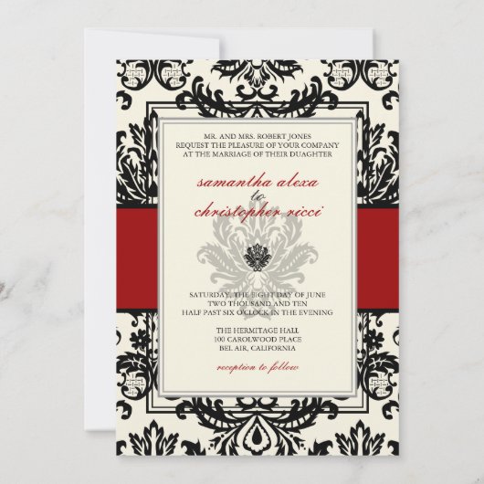 PixDezines Piqué Damask/Black+Off White/diy kleure Kaart (Achterkant)