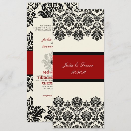 PixDezines Piqué, Damask/Black + Off White Kaart (Voorkant / Achterkant)