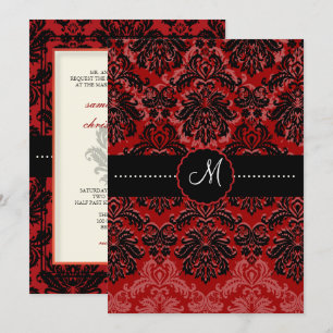 PixDezines Piqué, Damask/Black + Red Velvet Kaart