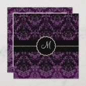 PixDezines Piqué, Damask/Black+Violet Velvet Kaart (Voorkant / Achterkant)