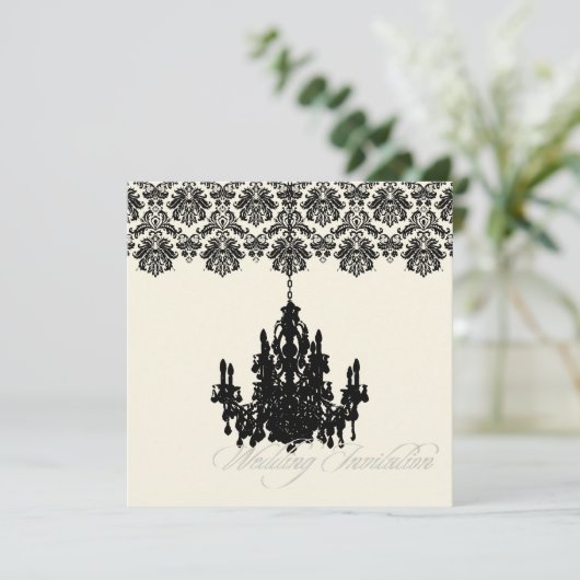 PixDezines Piqué Damask + Chandelier Kaart (Staand voorkant)