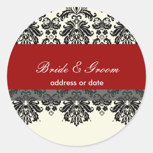 PixDezines Piqué Damask/DIY kleur Ronde Sticker (Voorkant)