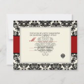 PixDezines Piqué, Damask RSVPs vereist 5x7 uitnodi RSVP Kaartje (Achterkant)