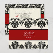 PixDezines Piqué, Damask RSVPs vereist 5x7 uitnodi RSVP Kaartje (Voorkant / Achterkant)