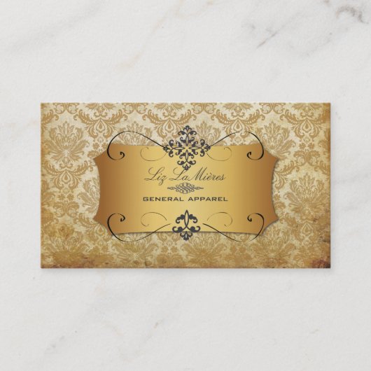 PixDezines  piqué damask Visitekaartje (Voorkant)