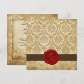 PixDezines +Pique Damask+Wax Seal Kaart (Voorkant / Achterkant)