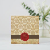 PixDezines +Pique Damask+Wax Seal Kaart (Staand voorkant)